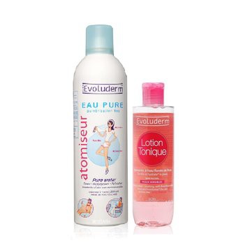 Combo Xit Khoáng Evoluderm Atomiseur Eau Pure 400ml Và Nước Hoa Hồng Cho Da Nhạy Cảm 250ml