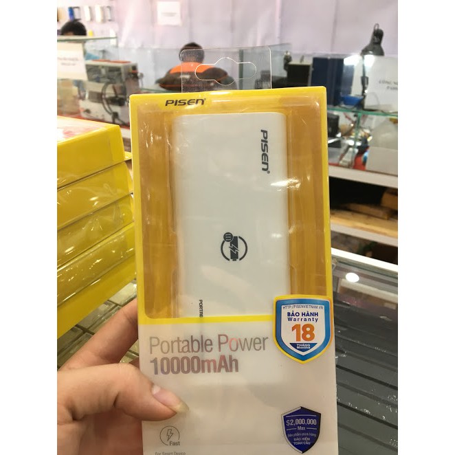 Sạc dự phòng Pisen Portable Power 10.000mAh TS-D188 (V3) (Chính hãng - BM-00301)