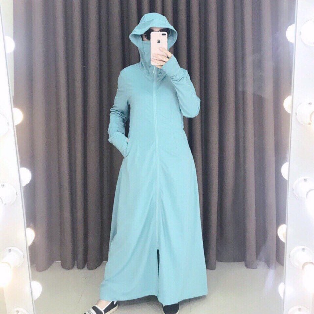 Áo choàng nắng CHIPXINHXK thông hơi kim cương 1 lớp eo chun