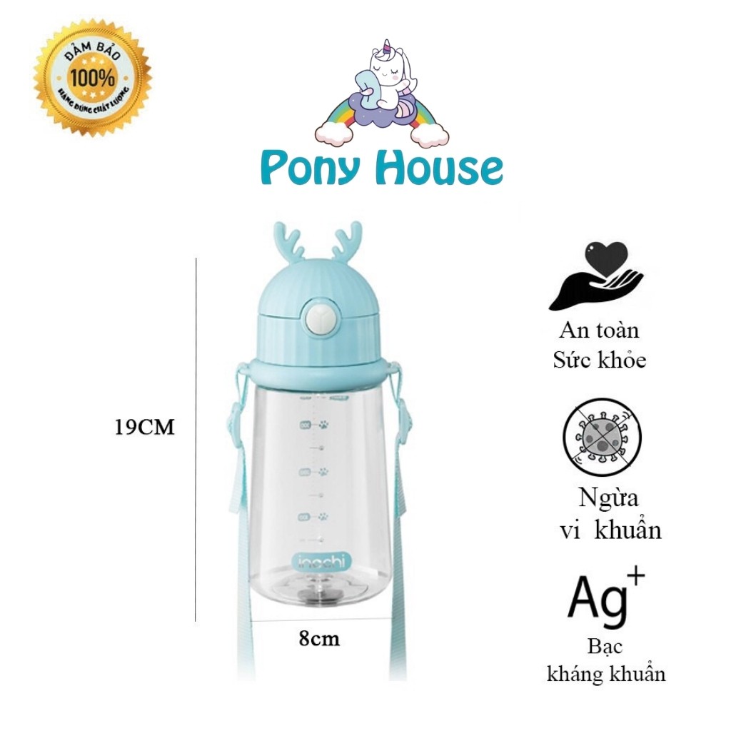 Bình Đựng Nước Cho Bé, Bình Hút Nước Goki Rudy 450ml, Bình Nước Cao Cấp Chính Hãng Inochi Đạt Tiêu Chuẩn Xuất Nhật