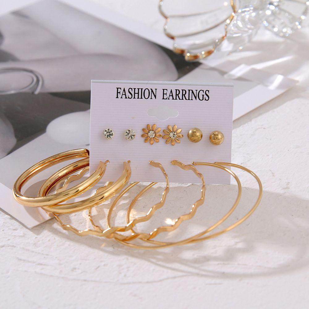 Bộ Khuyên Tai Vòng Tròn Phong Cách Bohemian Thanh Lịch Cho Nữ|Khuyên Tai Phong Cách Hàn Quốc
