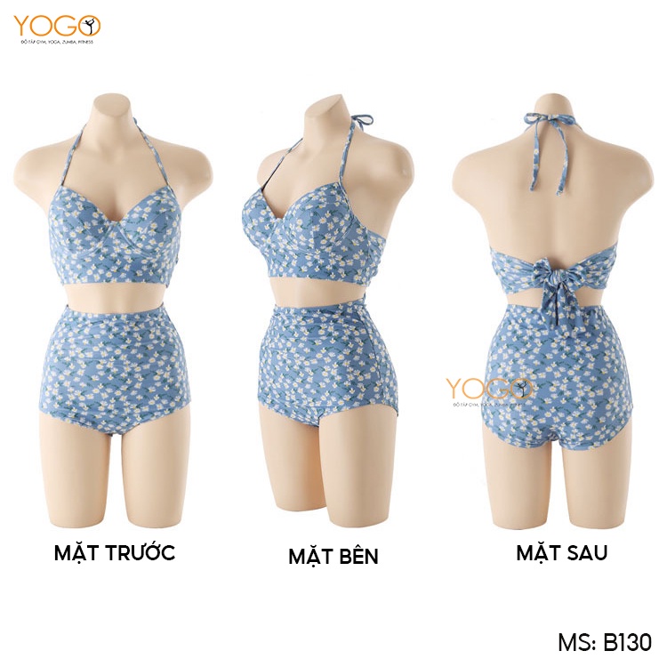 Bikini Đồ Bơi Nữ Hai Mảnh Áo Hai Dây Quần Bơi Họa Tiết Hoa Cúc Họa Mi Xinh Xắn Mặc Đi Biển Đi Bơi Mùa Hè YOGO B130