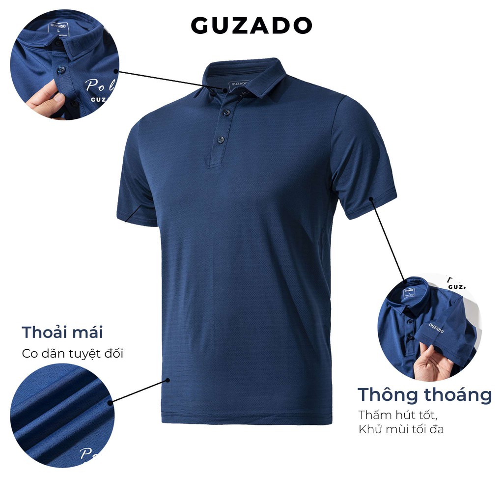 Áo Thun Polo Nam Cổ Bẻ Guzado Phong Cách Trẻ Trung Năng Động, Chất Cotton Mát Form Regular Fit GPL01