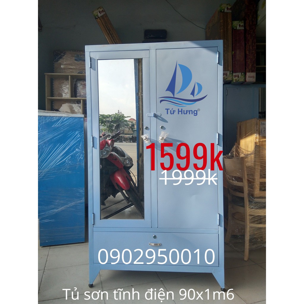 Tủ sắt sơn tĩnh điện - tủ quần áo 90x1m6