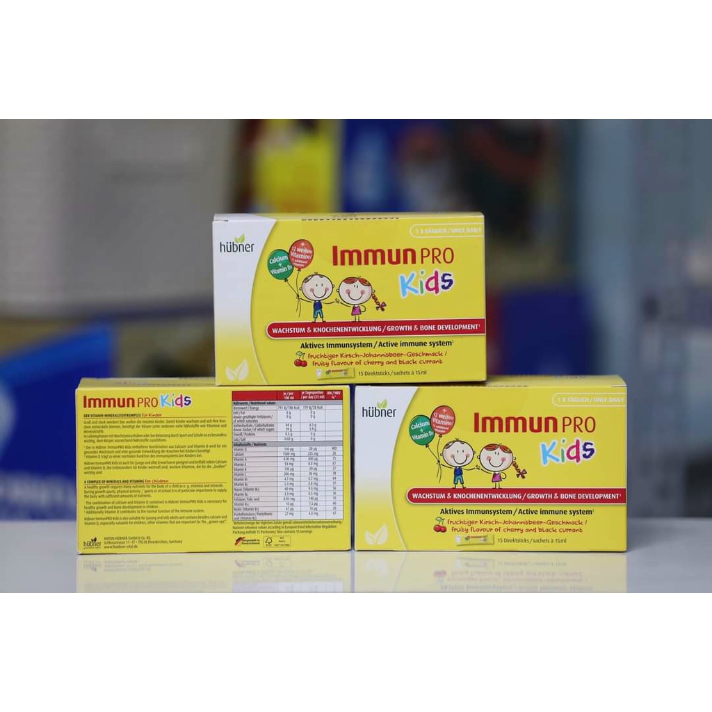 1SIRO IMMUN PRO KIDS HÜBNER TĂNG CƯỜNG HỆ MIỄN DỊCH CHO TRẺ- Hộp 15 gói ...