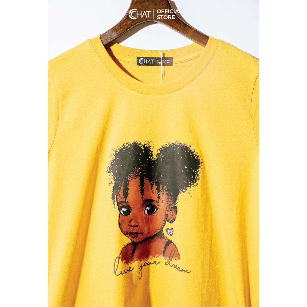 Áo thun nữ T-shirt in hình bé gái da nâu CCHAT
