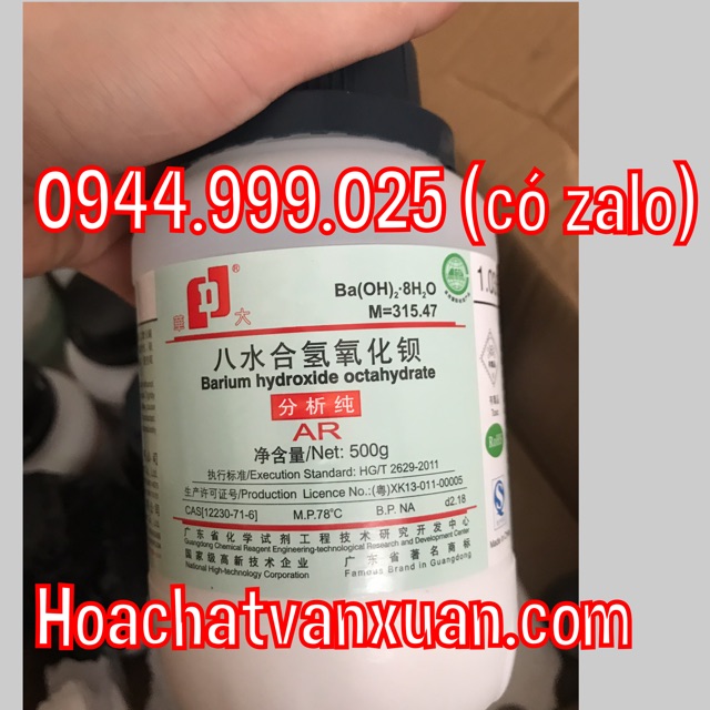 Ba(OH)2 Bari hydroxit 500g Xilong Trung Quốc CAS 12230-71-6 Barium hydroxide