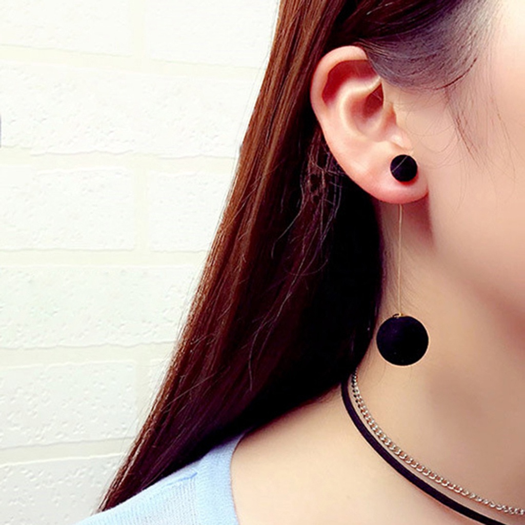 Đôi bông tai dáng rơi họa tiết bông tròn kiểu dáng thời trang cho nữ