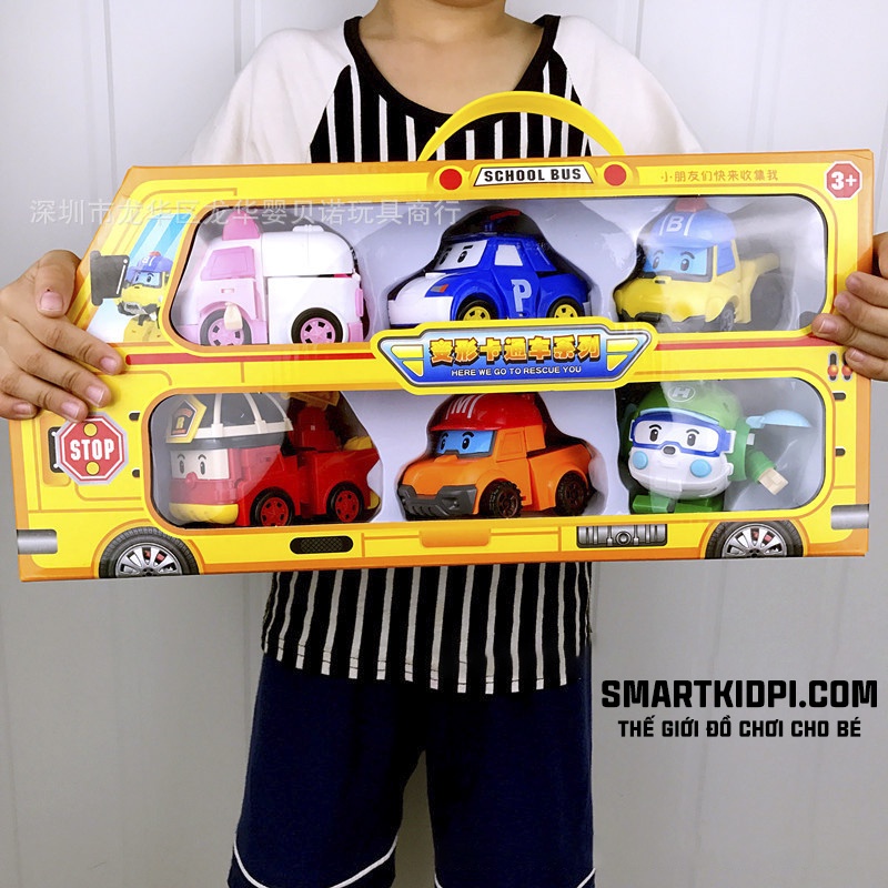 [HÀNG LOẠI 1] Ảnh Thật Bộ 6 Xe Robocar Poli biến hình