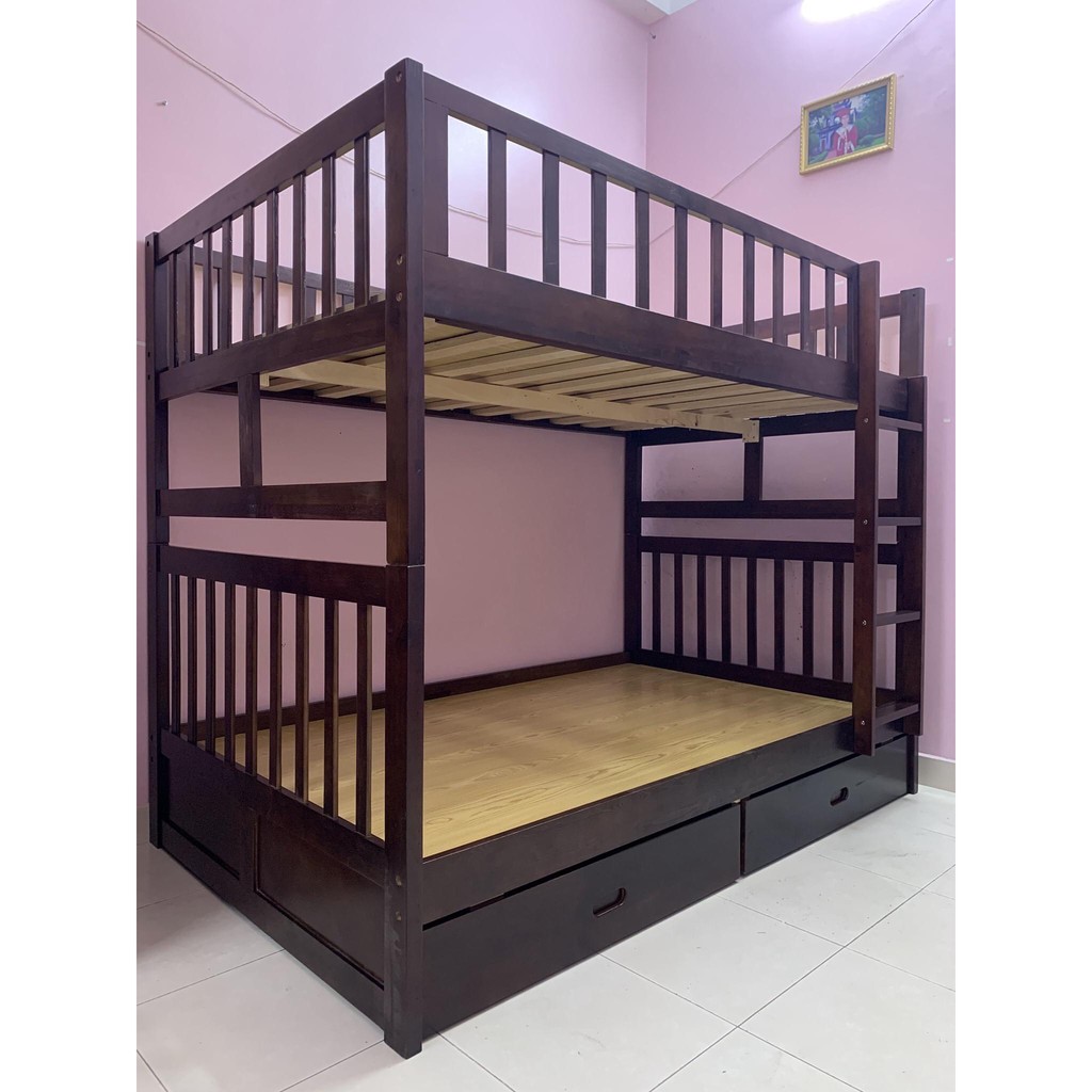 Giường Tầng Unit Có Hộc Kéo (1m2) Gỗ Tự Nhiên-TN