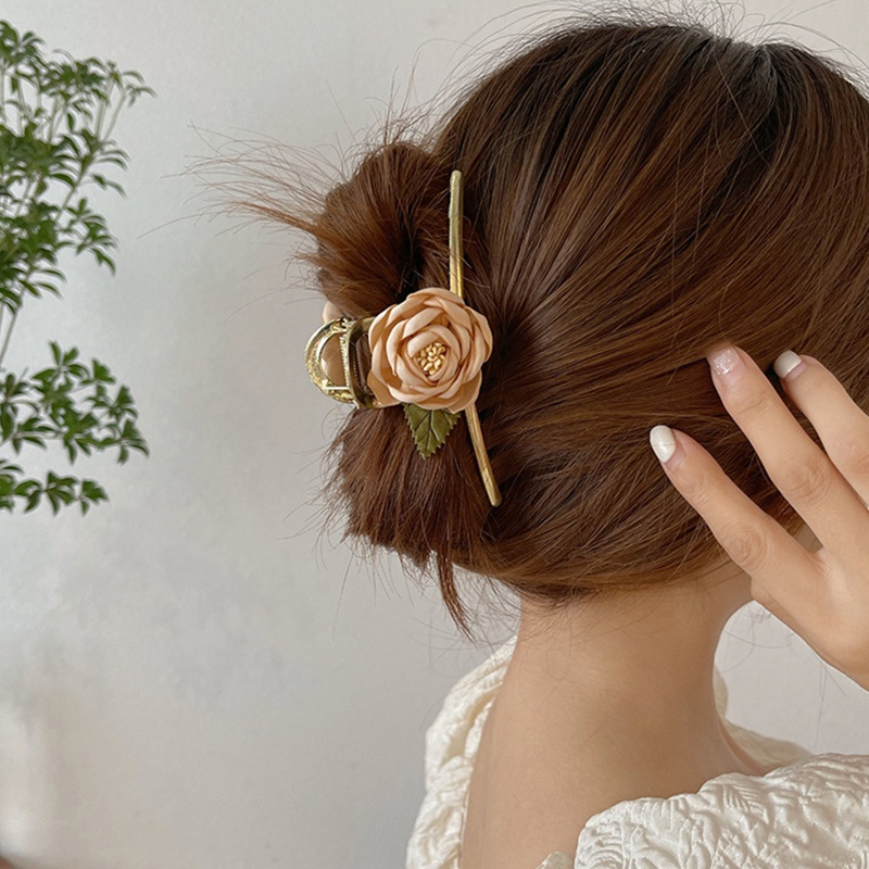 Kẹp Tóc Hình Hoa Hồng Thanh Lịch Thời Trang Kiểu Pháp Cho Nữ