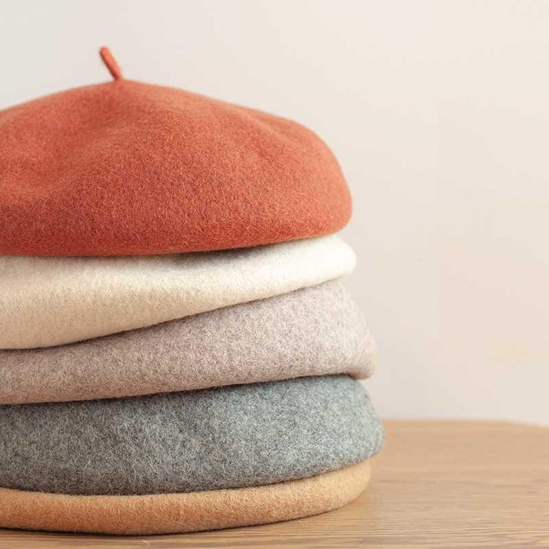 Nón Beret Màu Trơn Hợp Thời Trang Cho Bé Gái