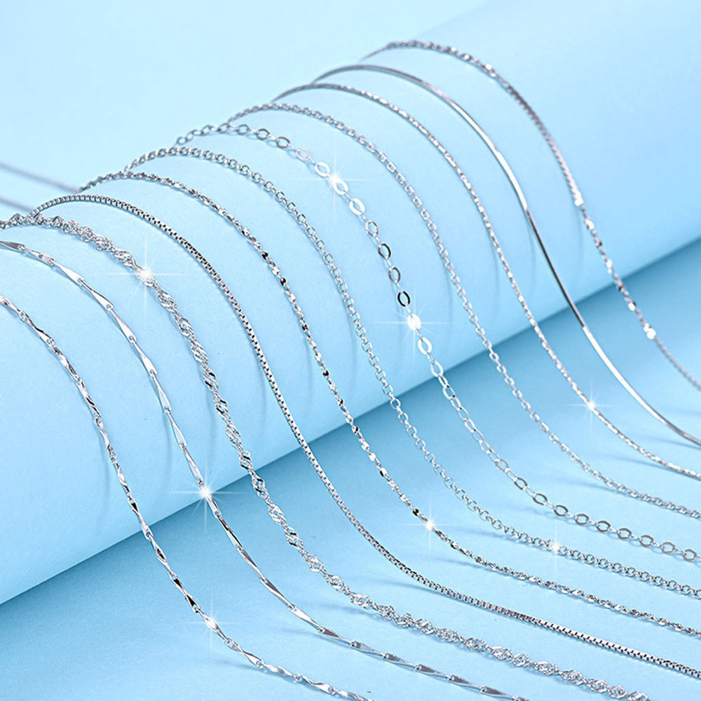 MXMUSTY Platinum plated Woman Water-wave 40cm Snake Chain Chain