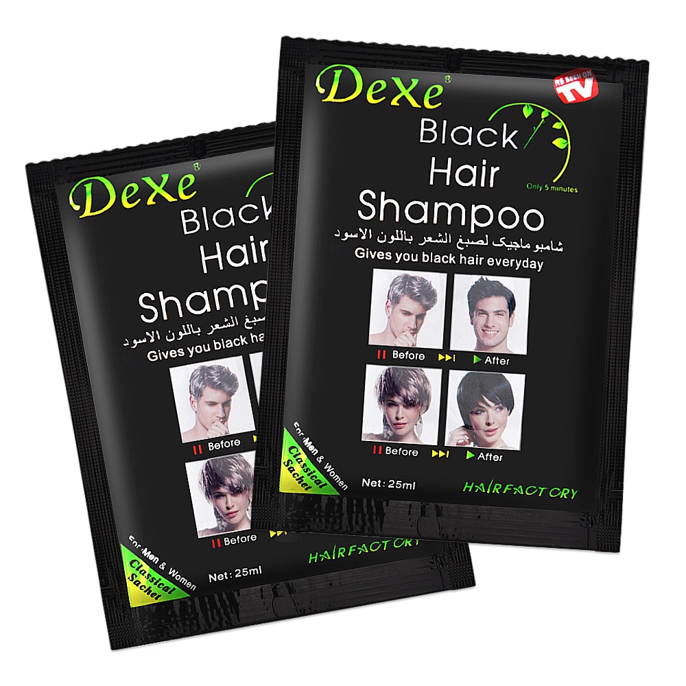 Set 10 Dầu Gội Agdoad Dexe Thảo Dược Nhuộm Tóc Đen Tức Thì 5 Phút Màu Xám Trắng Đen