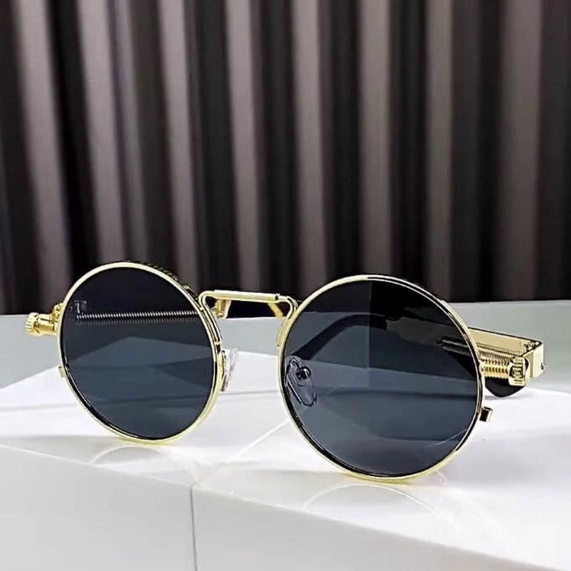 [ƯU ĐÃI TẶNG HỘP + KHĂN] Kính Mát Mát Tròn Gọng Kim Loại Thời Trang JL565 Nam Nữ Jelishop