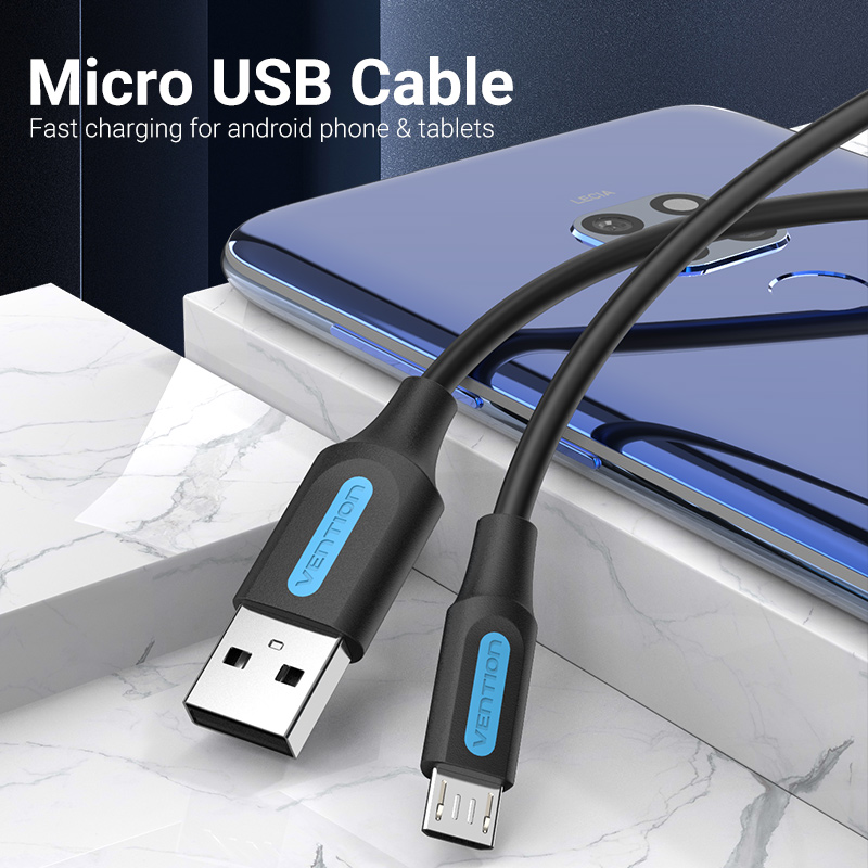 Cáp Sạc Nhanh Vention Micro Usb 2.0 3a Cho Điện Thoại Android