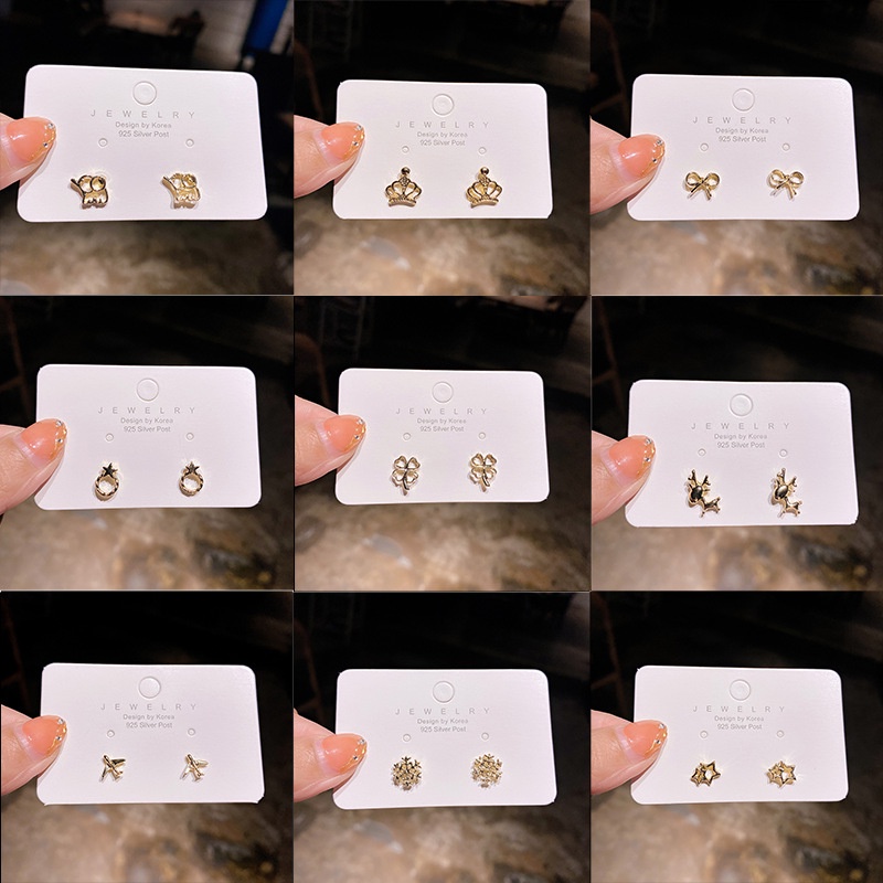 Thời Trang Bộ Khuyên Tai Hợp Kim Nhiều Kiểu Dáng