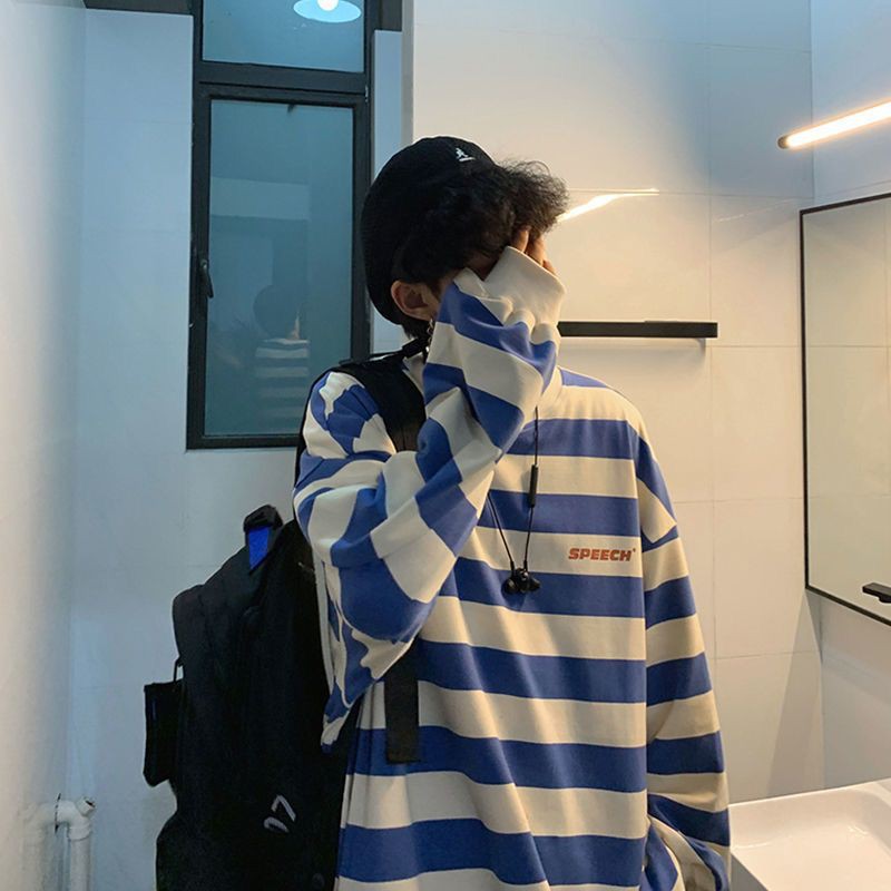 [Order] Áo sweater nỉ bông unisex nam nữ kẻ ngang sắc màu | BigBuy360 - bigbuy360.vn