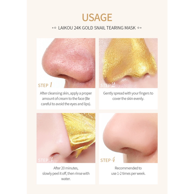 Mặt Nạ Lột Laikou Chiết Xuất Từ Ốc Sên 24k Giúp Se Khít Lỗ Chân Lông 50g Beauty City