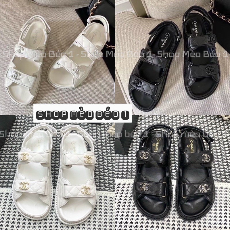 Sandal thể thao quai dán ngang tag xích đế bằng fullbox