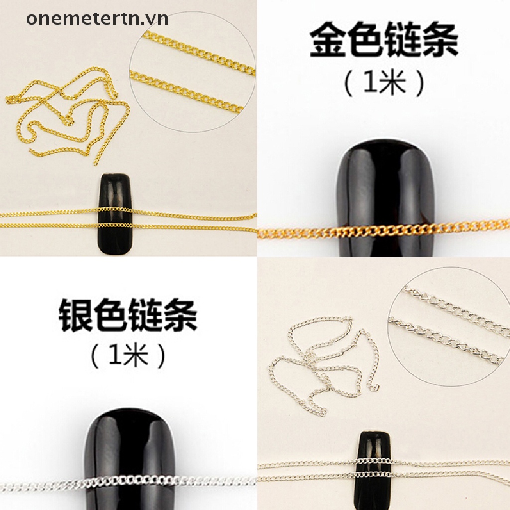 Onemetertn Cuộn Dây Kim Loại Dán Trang Trí Móng Tay 1m