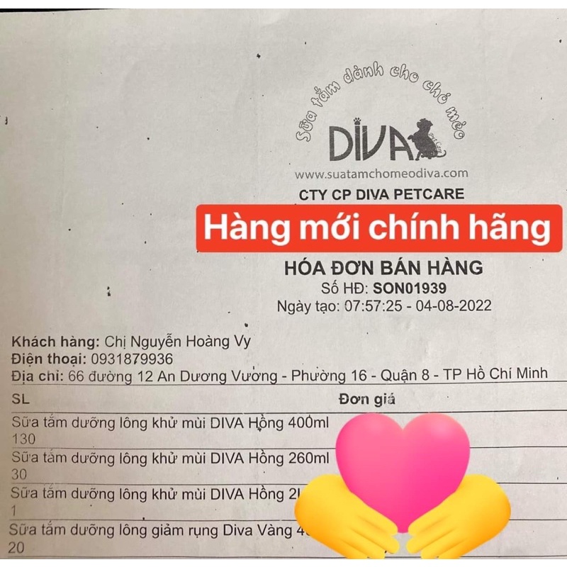 Sữa tắm Diva chuyên dụng cho Spa- Sữa tắm cho chó thơm-mềm- mượt- an toàn số 1 - GouMaoPet
