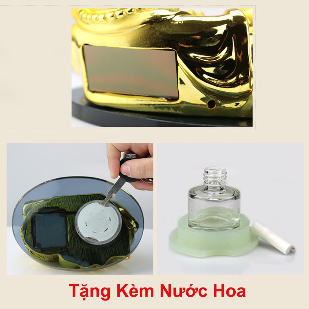 Tượng Phật Di Lặc Để Ô Tô Năng Lượng Mặt Trời - TẶNG KÈM Đế Chống Trượt + Nước Hoa CARZONE.TOP