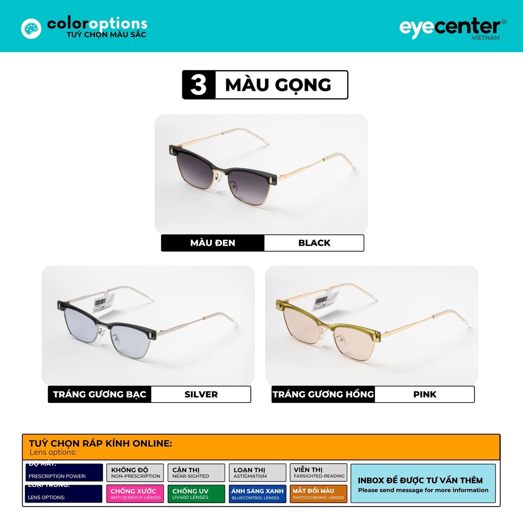 Kính mát tráng gương nam nữ chính hãng nhiều màu ZAC &amp; CODY S20S kim loại chống gỉ nhập khẩu by Eye Center Vietnam