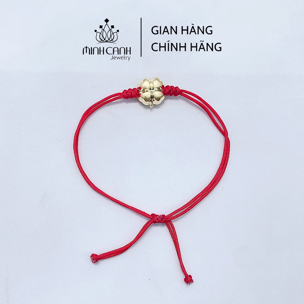 Vòng Tay Chỉ Đỏ Mix Cỏ 4 Lá Bạc Xi Vàng Minh Canh Jewelry
