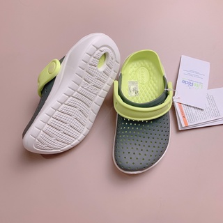 Sục crocs Literide - màu ghi quai cốm