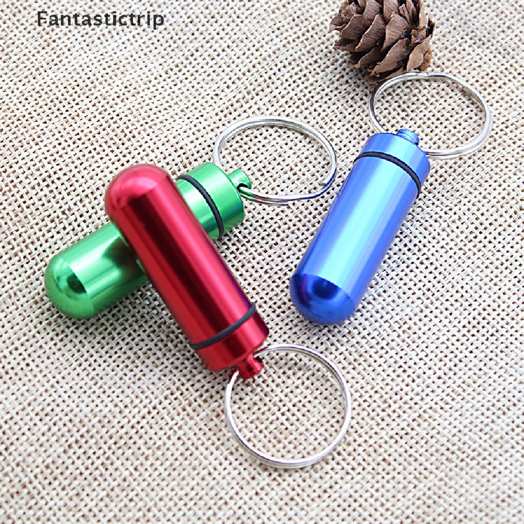 Hộp đựng thuốc mini bằng nhôm chống nước kèm móc khóa tiện lợi