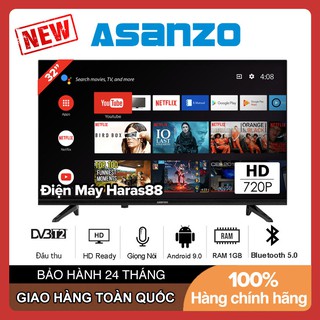 Smart Voice Tivi Asanzo 32 inch 32S51 Android 9.0, HD Ready, Có Remote Giọng Nóii, Chromecast built-in, Netflix, DVB-T2
