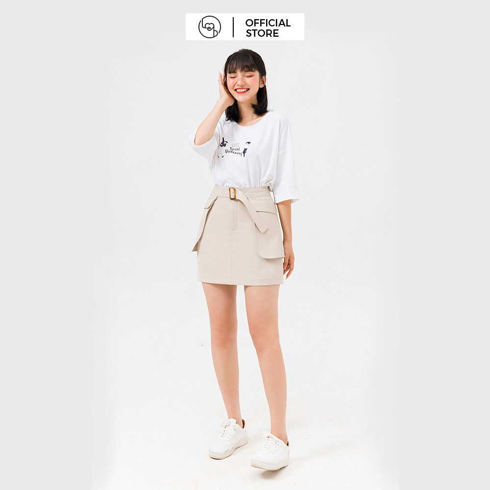 Chân váy đai eo túi ốp LEH H62R21Q002