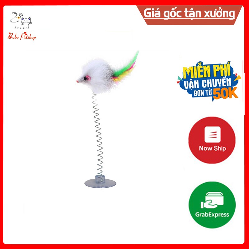 Đồ Chơi Con Chuột Gắn Lò Xo Dính Sàn Đá Hoa Hoặc Kính Nhiều Màu Để Trêu Mèo Tức Chơi - Bobo Pet Shop Hà Nội