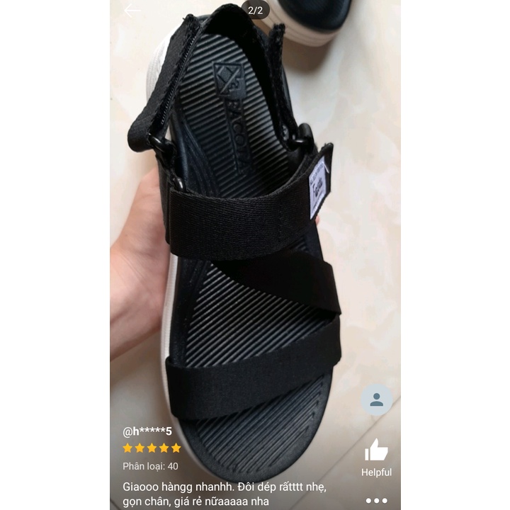 FACOTA giày dép sandal nam, nữ đen đế trắng mang đi chơi đi học NN02