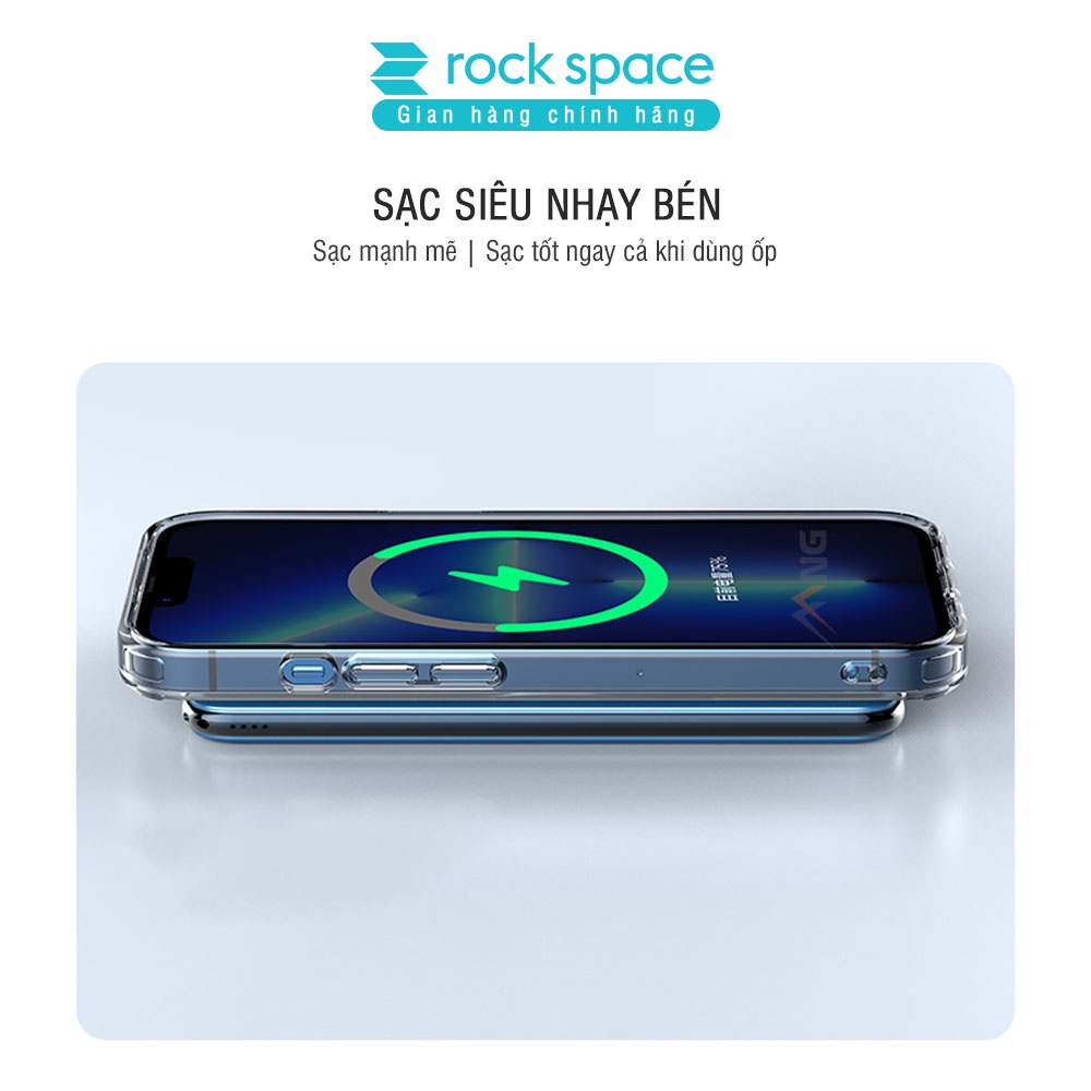 Pin sạc dự phòng không dây Rockspace P88 sạc nhanh PD 20W dung lượng 10000mAh, sạc nhanh cho ip12, ip13 Hàng chính hãng