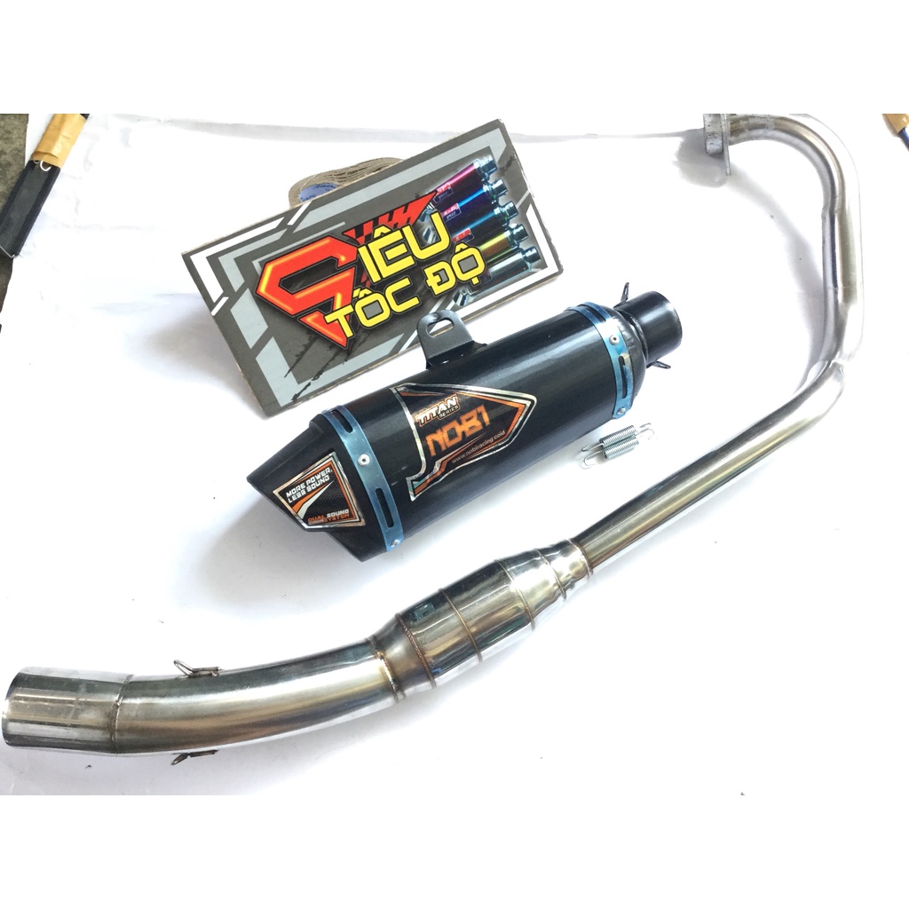 PÔ NOBI ĐEN FULL CỔ BẦU HƠI INOX GẮN CHO NHIỀU LOẠI XE