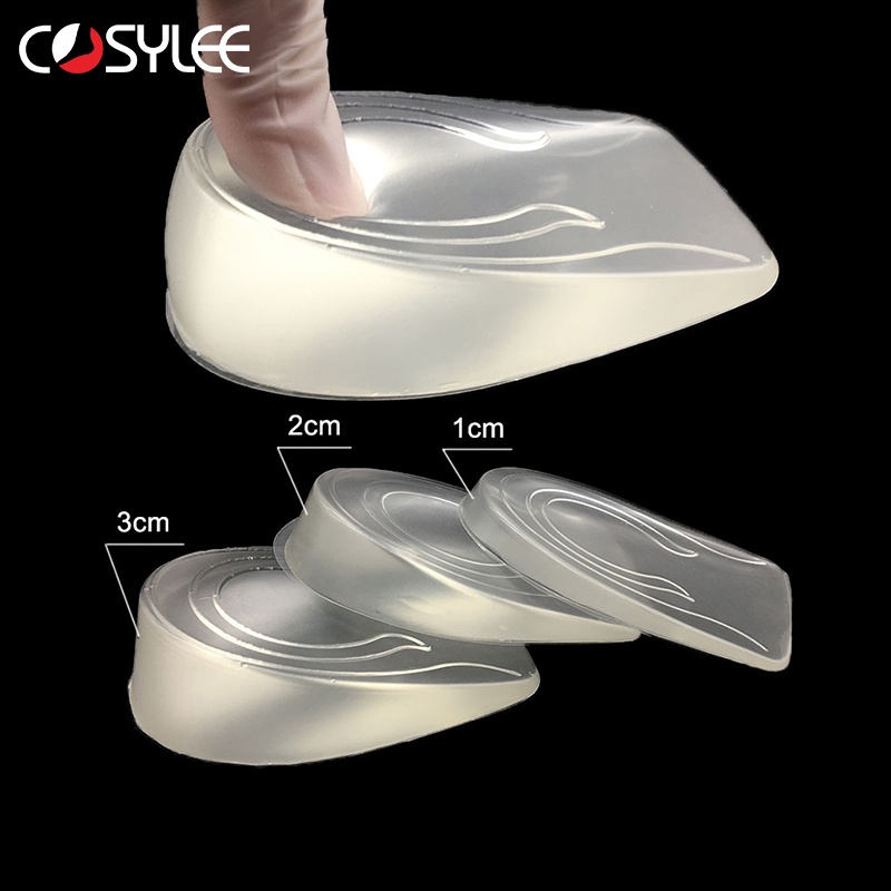 Đệm lót gót giày nâng chiều cao silicone đàn hồi dành cho unisex