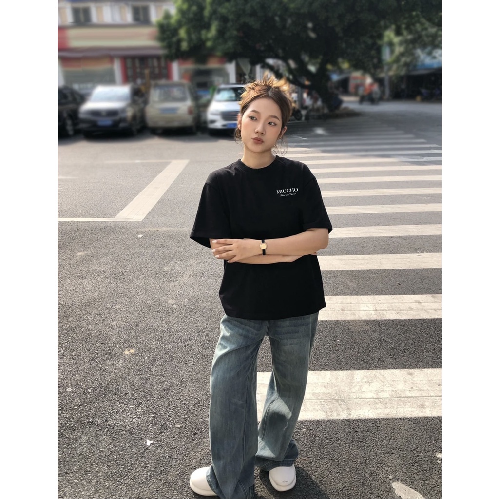 Áo thun unisex local brand Miucho form rộng tay lỡ chất vải cotton Miucho AT287 in basic