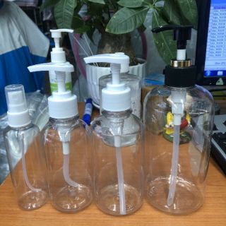 Chai nhựa trong 250ml, 500ml, 1000l