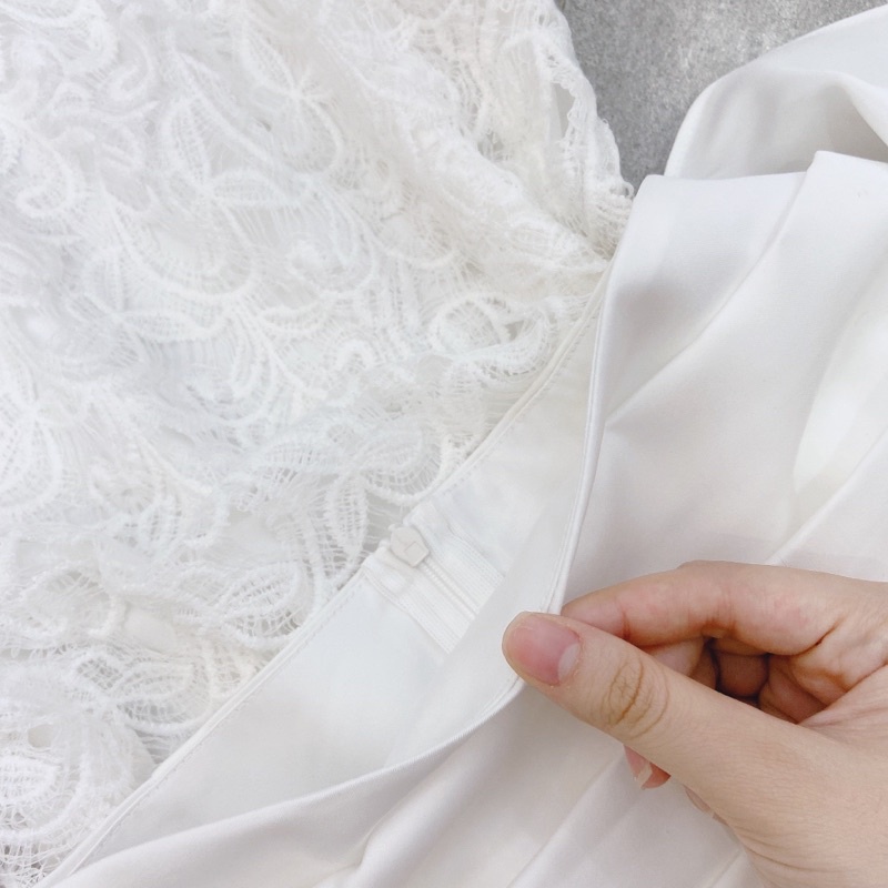 SET ÁO REN HOA SÁT NÁCH + CHÂN VÁY XẾP BÈO NHÚN