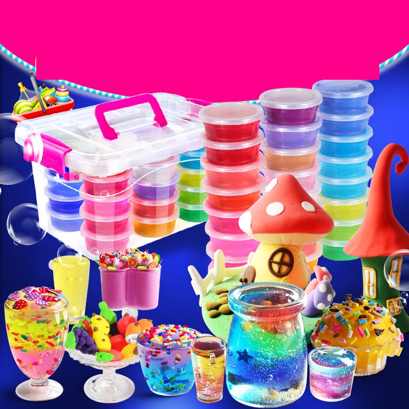 Bộ đồ chơi slime 12 màu chất nhờn ma quái kèm phụ kiện độc đáo, thú vị cho bé