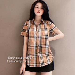 Ảnh thật áo sơ mi kẻ bbr qc loại 1
