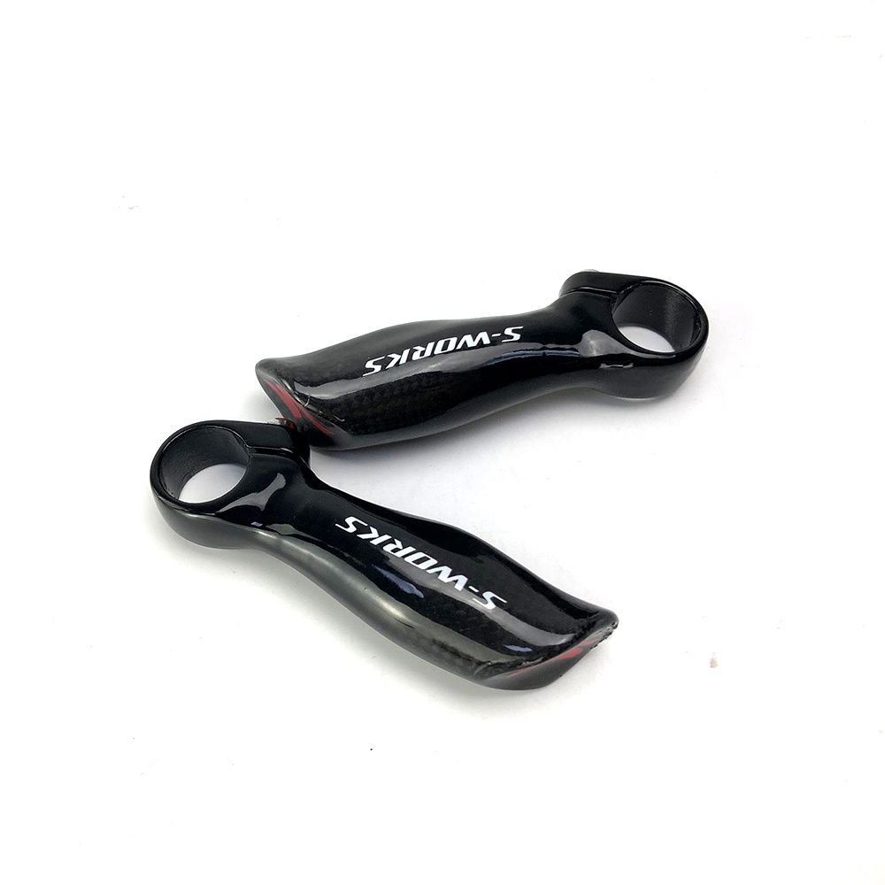 Tay lái xe đạp leo núi đầy đủ carbon 3k mờ / bóng tay lái bằng sợi carbon mở rộng thanh cuối bằng sợi carbon tay lái nhỏ phụ trợ với vòng khóa phụ kiện đi xe đạp
