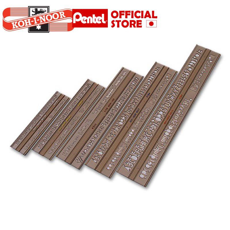Bộ Thước Chữ Koh-I-Noor Bộ 5 Cái | Thước Gốt Chữ | Thước Viết Chữ Cái Viết Số Viết Dấu | Thước Kẻ Chữ 30cm