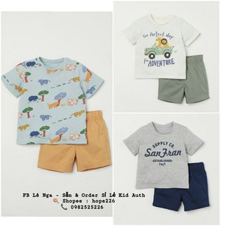 Set bộ áo phông quần kaki hm uk sz 6-9m đến 3-4y