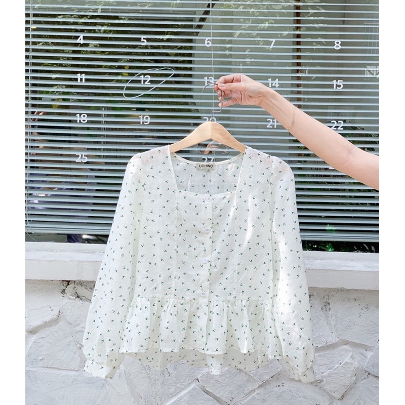 Áo hoa cổ vuông | BigBuy360 - bigbuy360.vn