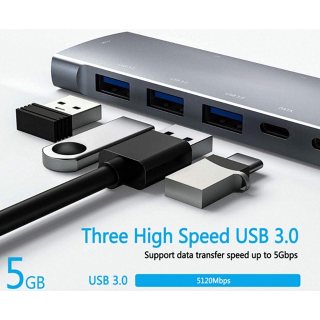 Bộ ChuyểN ĐổI BORAG 9 Trong 1 SD / TF, VGA USB3.0 Audio 4K HDMI