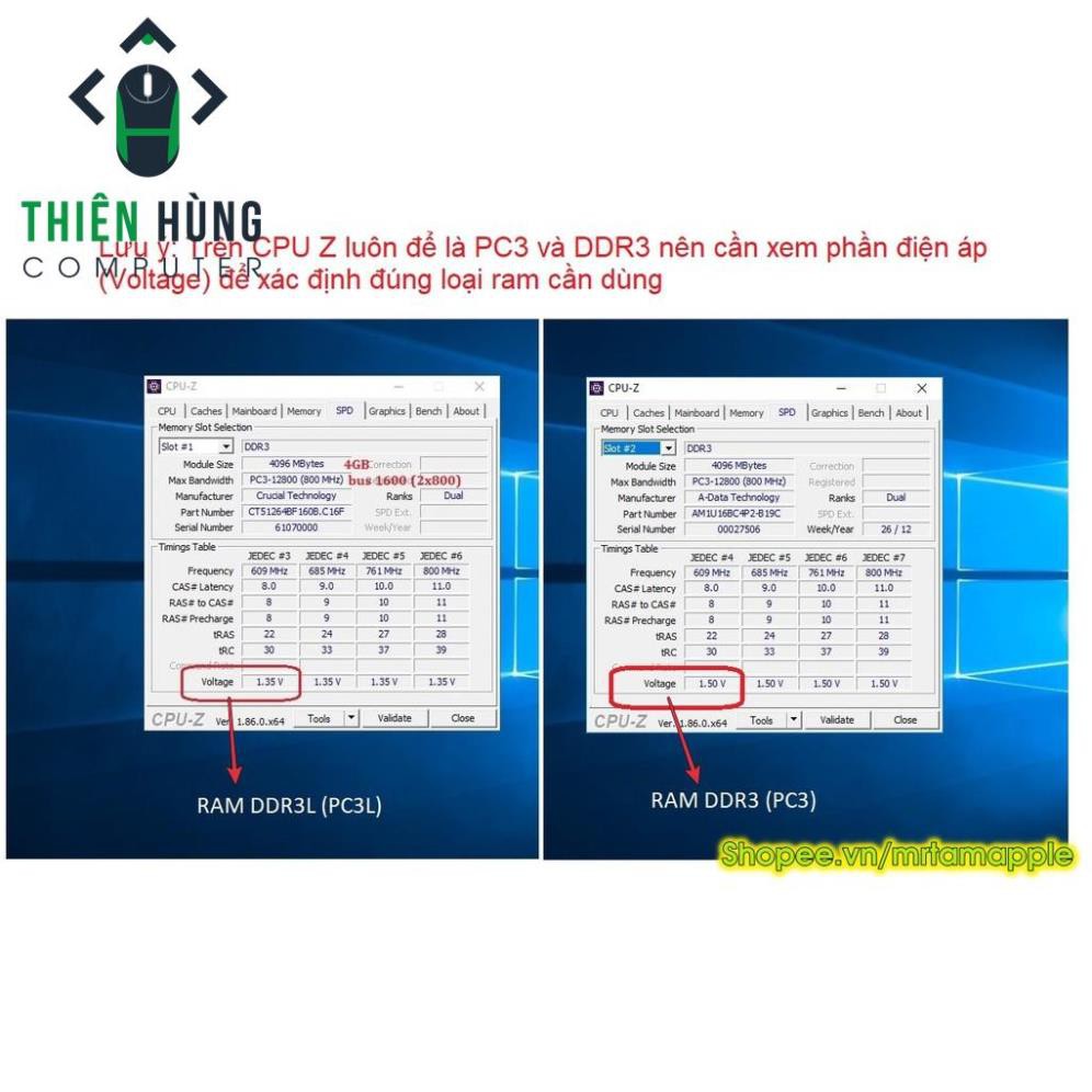 RAM LAPTOP DDR3 DDR3L 2GB, 4GB, 8GB BUS 1600  zin tháo máy chính hãng