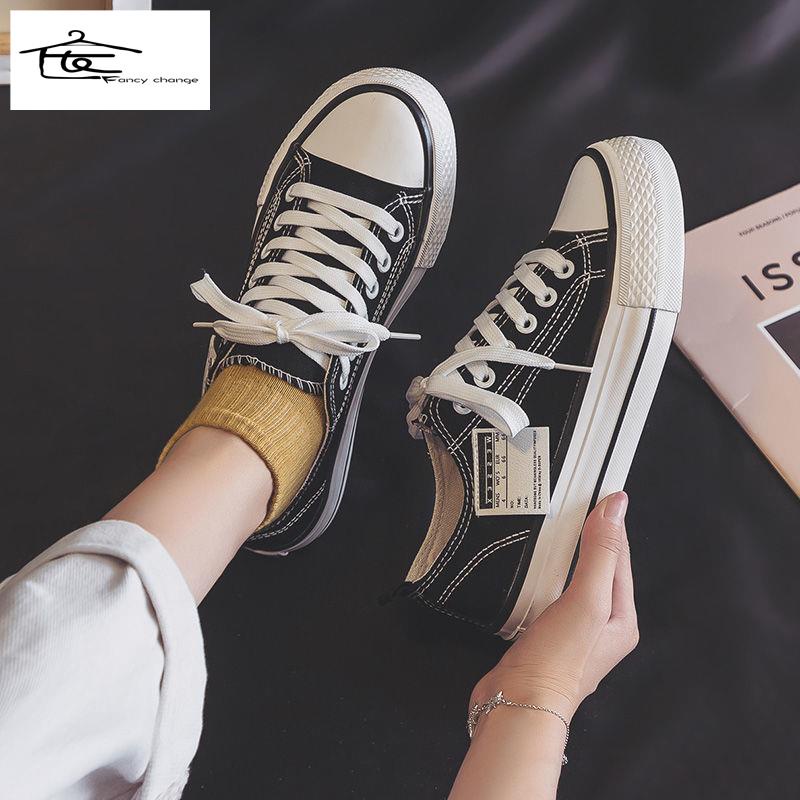 Giày Thể Thao Vải Bạt Đế Dày Tăng Chiều Cao Phong Cách Hàn Quốc Thời Trang Xuân Thu 2022